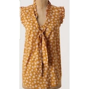 Anthropologie Odille Tie Front Floral Blouse